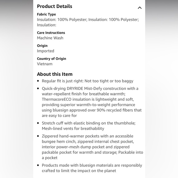 Burton Men's Versatile Heat Synthetic Insulated Jacket XS, NWT - Picture 9 of 11